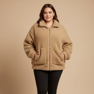 Women's Tan Sherpa Jacket